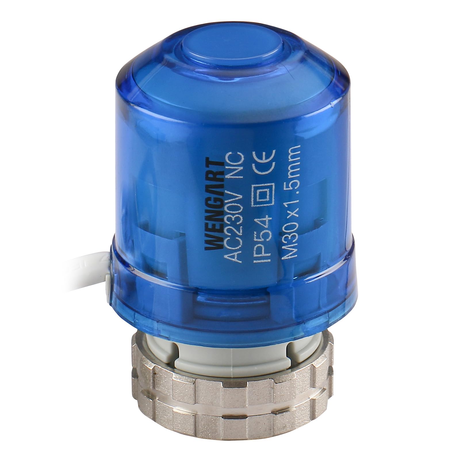Wengart Heating System Actuator WG02, AC230V M30*1.5 Valve On and Off Status with 360 Degree LED Indication, Normaly Closed, for Underfloor Heating Thermostat, Blue