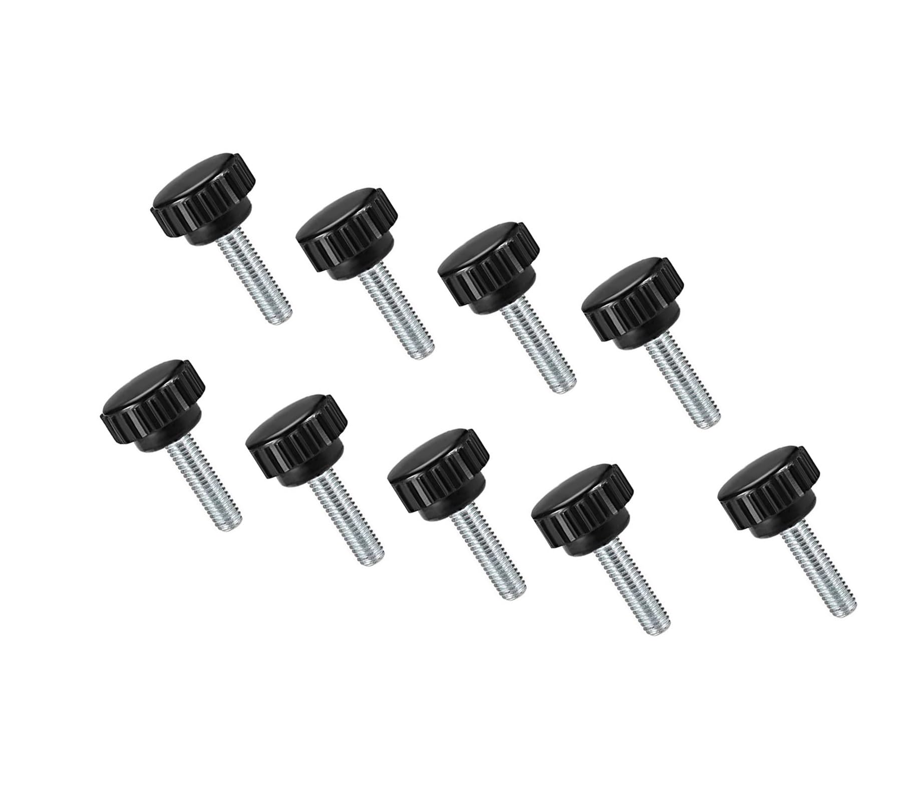 Boxonly Male Thread Knurled Clamping Knobs Grip Thumb Screw on Type for Saw, Drill Press, Lathe and Routing Jigs Hand Clamping Handle Bolt with Plastic Knobs M6 x 15mm 9pcs — image 1