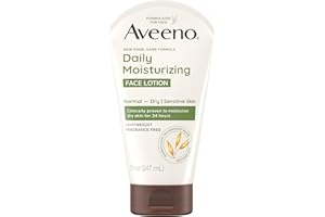 Aveeno Daily Moisturizing Face Lotion with Soothing Prebiotic Oat, Lightweight Non-Greasy Facial Moisturizer for Normal to Dry, Sensitive Skin, 24-Hour Moisture, Fragrance-Free, 5 oz