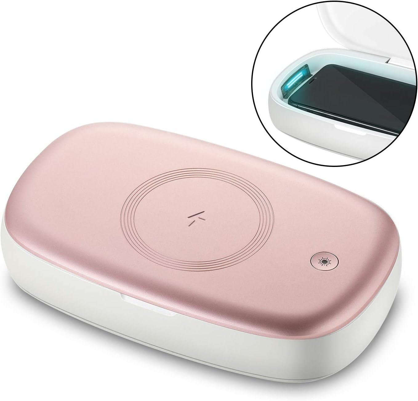 Lecone UV Cell Phone Sanitizer and Wireless Charger Multi-Function Disinfection Box, 3-in-1 Phone Sterilizer Box - Charger & Aromatherapy for iPhone X, XS, XS Max, XR, Samsung Galaxy S10 (Pink)