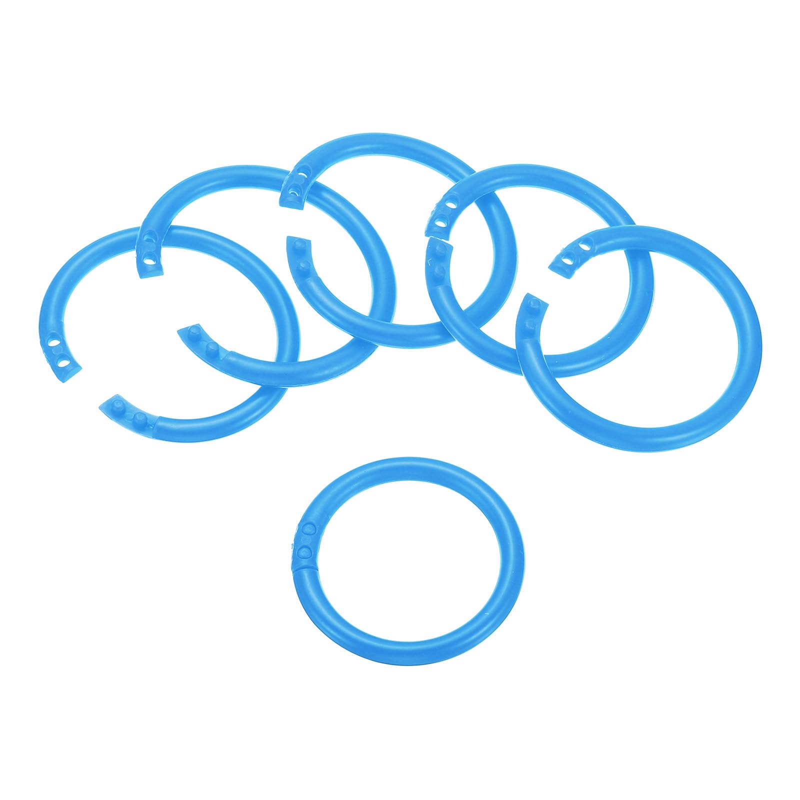 PATIKIL 1.8" OD 1.4" ID Loose Leaf Rings, 100 Pack Binder Ring Plastic O Rings for Book DIY Scrapbook Notebook, Blue — image 1