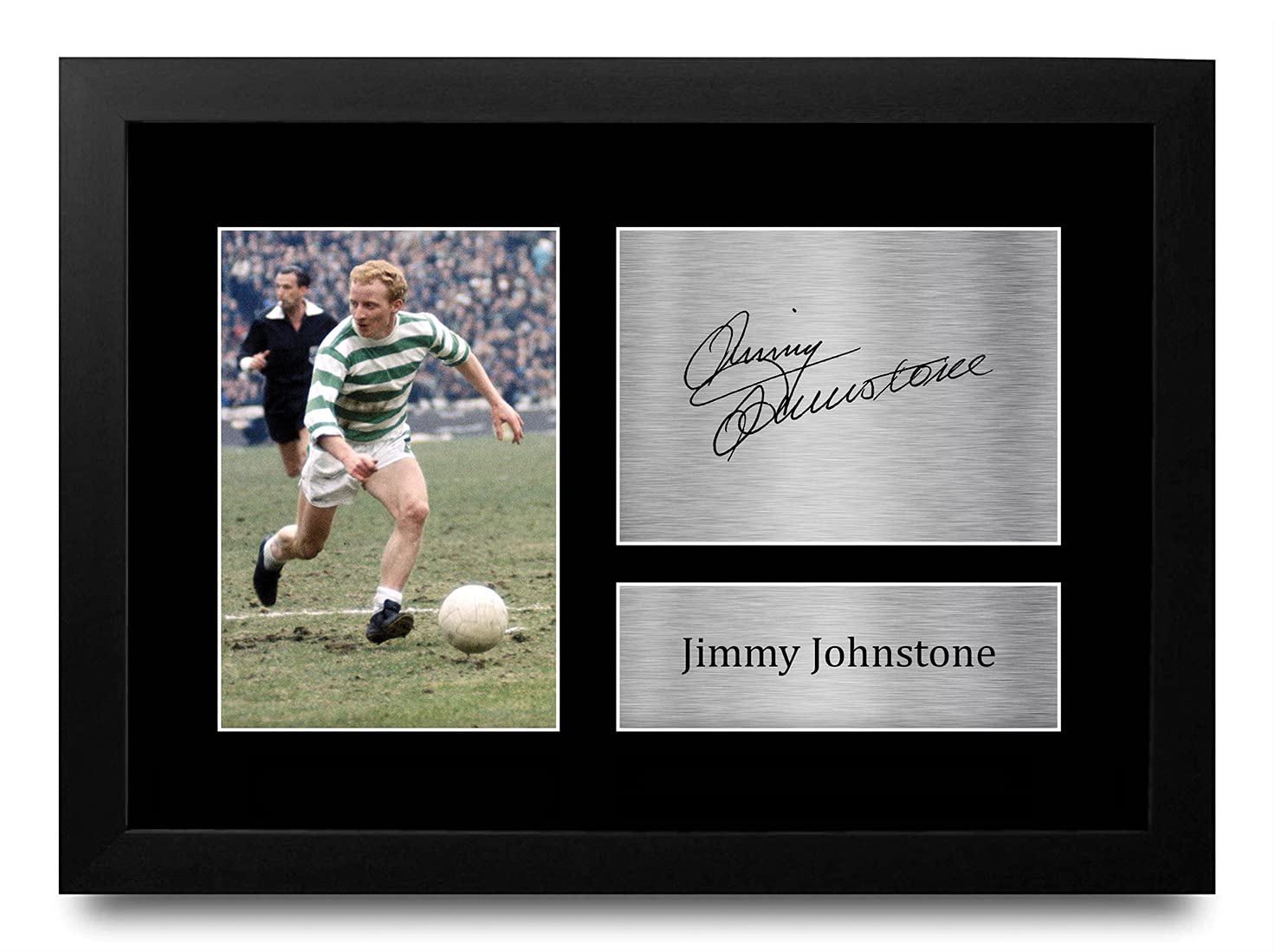 HWC Trading A4 FR Jimmy Johnstone Celtic Jinky Lisbon Lions 1967 Gifts Printed Signed Autograph Picture for Fans and Supporters - A4 Framed