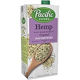 Pacific Foods Hemp Original Unsweetened Plant-Based Milk, Keto Friendly, 32 Fl Oz (Pack of 12)