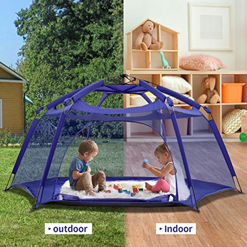 Alvantor playpen play yard space canopy fence pin 6 paneles popup