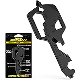Key Shaped Pocket MultiTool 20-in1 Multi Tool, Stainless Steel Keychain Utility Gadget,Gift for Men, Women, Father,Groomsmen,