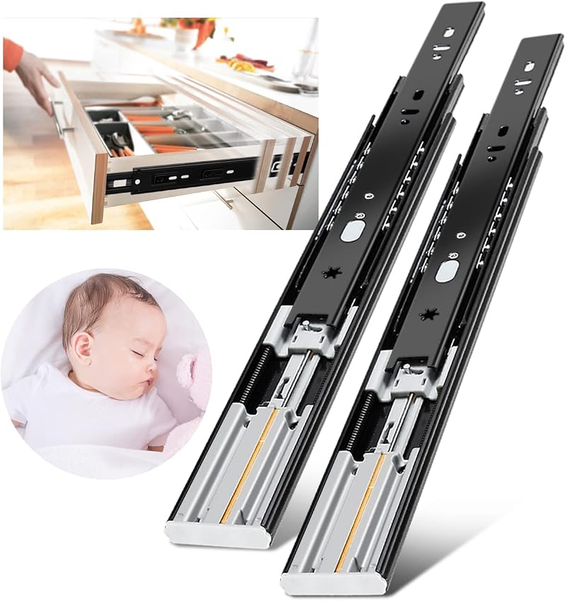 YENUO Soft Close Drawer Runners Full Extension 500mm 45kg Pair