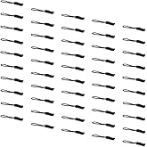 Upgraded Zipper Pull - 50PCS Black Premium Replacement Zipper Tab Tags Cord Extension Fixer for Luggage, Backpacks, Jackets, Purses, Handbags