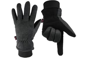 OZERO Men & Women Winter Gloves -30°F Deerskin Leather Water-resistant Windproof Cold Weather Glove for Driving Hiking
