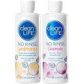 No-Rinse Shampoo and Conditioner Bundle, 8 fl oz - Waterless, Rinse Free,Quick Foaming Liquid Formula for Surgery Recovery, Elderly Care &amp; Camping - Leaves Hair Fresh, Clean &amp; Odor-Free - Made in USA