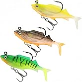 Soft Plastic Baits: Pre-Rigged Bass Fishing Lure & Trout Lures with Paddle Tail for Saltwater and Freshwater Fishing