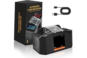 CARDSPIN 1-2 Deck Automatic Card Shuffler, Low Noise UNO Automatic Card Shuffler Buit-in 2000mAh Rechargeable for Poker, Phas