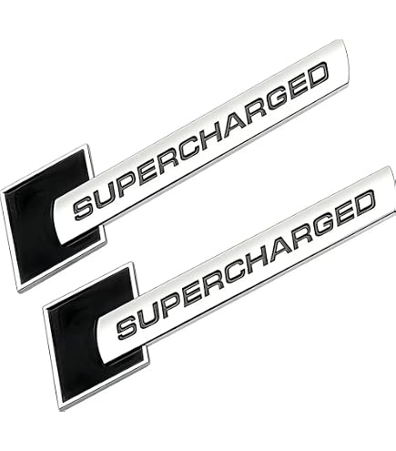 Supercharged 3D Chrome Embleem | Zinklegering, Zelfklevend | Voor Auto, Motor, Camper | Roest- En Waterbestendig