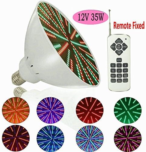 YANWEN Upgrade 12V 35W LED Pool Lights Bulb, Color Changing Replacement Swimming Pool Lights Bulb LED PAR56 Light, E26/E27 (Remote Control + Switch Control)