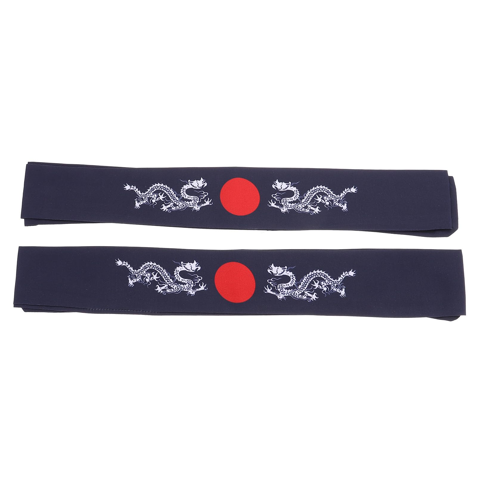 Lurrose 2pcs Japanese Hachimaki Headbands Headband Bushido Karate Training Hairband Sports Headwear (Dragon Pattern) Blue