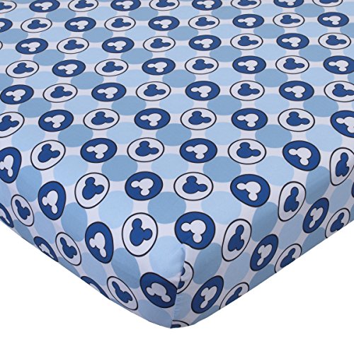 Disney 4 Piece Toddler Bedding Set Mickey Mouse Playhouse Blue/White, Fits Standard Toddler beds