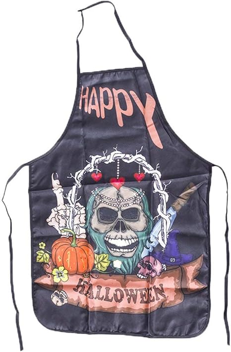 Amazon クリエイティブハロウィンエプロンアンチオイルキッチンクッキングエプロンウォッシャブルコスプレコスチュームハロウィンパーティーデコレーション用品オールドウィッチ エプロン オンライン通販