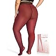 UISLII Plus Size Fleece Lined Tights Women,Warm Pantyhose Leggings Women,Fake Translucent Thermal Skin Colored Tights Winter.