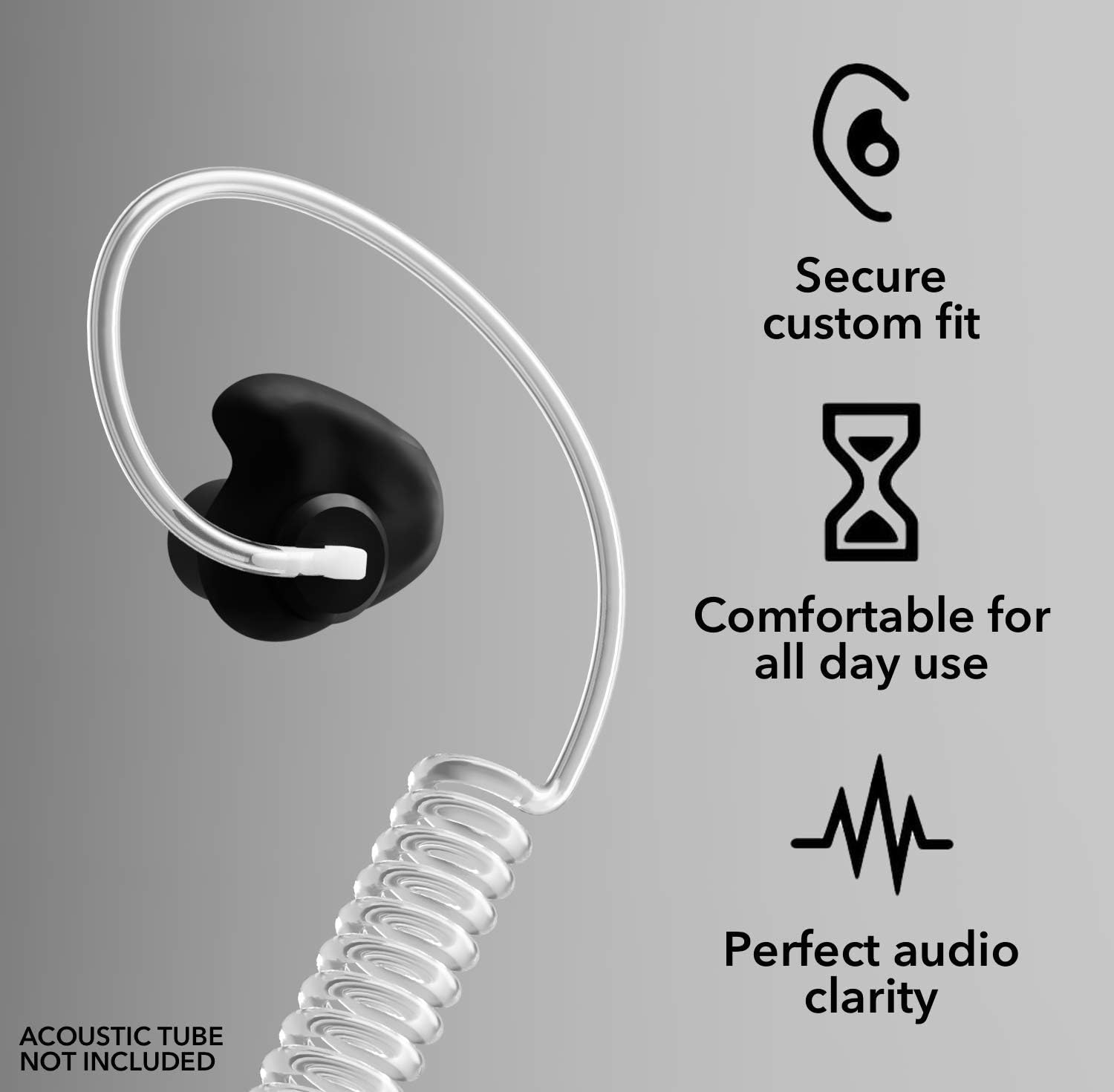 Decibullz - Custom Molded Security Radio Adapters, Thermo-Fit Earpieces Designed for Clear Acoustic Tube Radios: Car Electronics