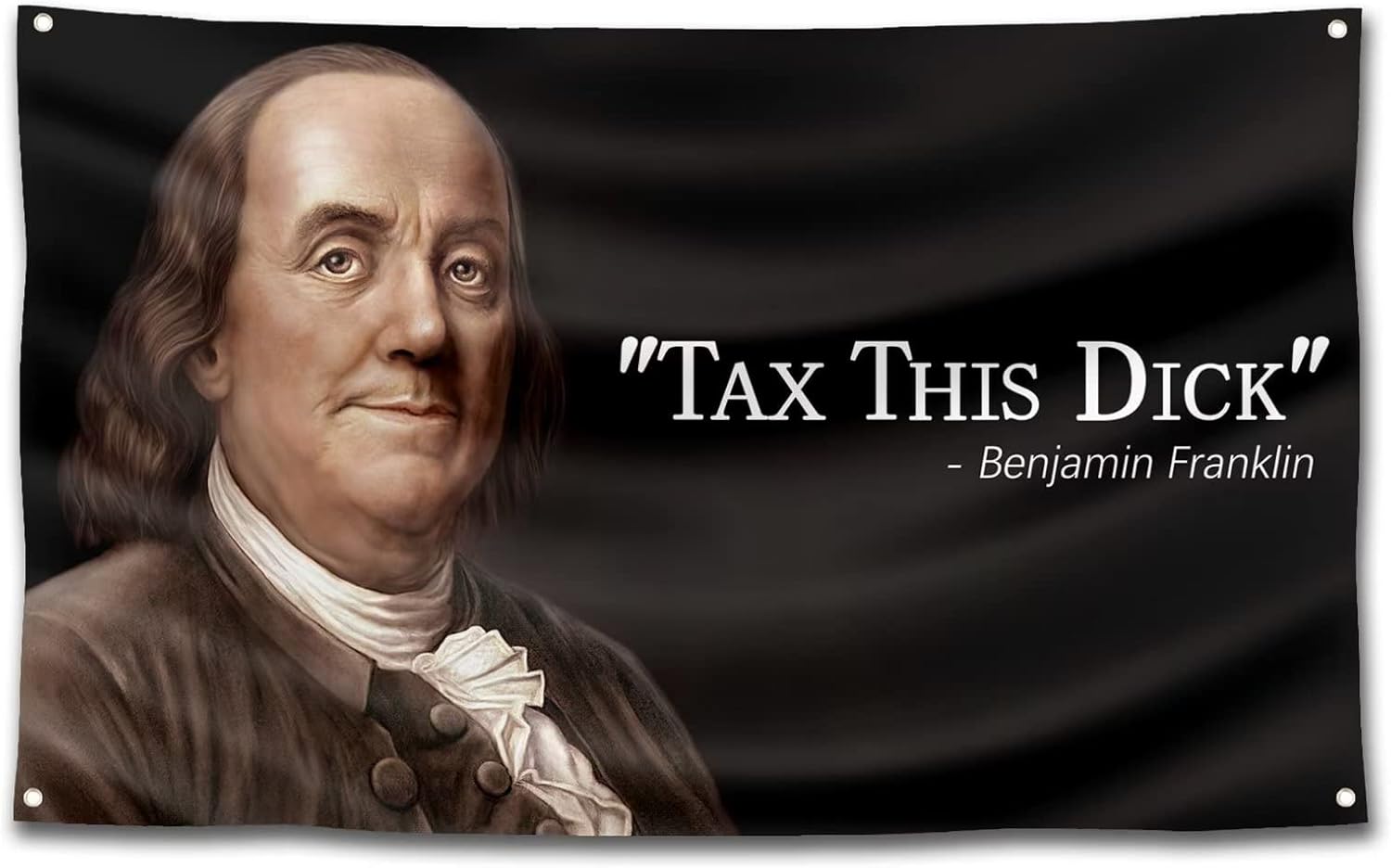 Tapestries - FULAISMGS Tax This Dicks Flag Benjamin Franklin Funny Flags for Room Tapestries for College Dorm Room 3x5 FT (black background)