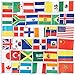 Juvale Country Flags of the World - 7.5 x 5.2 In Assorted Polyester 72-Pack on 12.1 In Poles - World Mini Flags Bundle