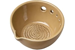 2 in 1 Handmade Stripper Bowl | Garlic Grater Bowl with 5 Hole | Multi-Functional Kitchen Grater Plate Tools