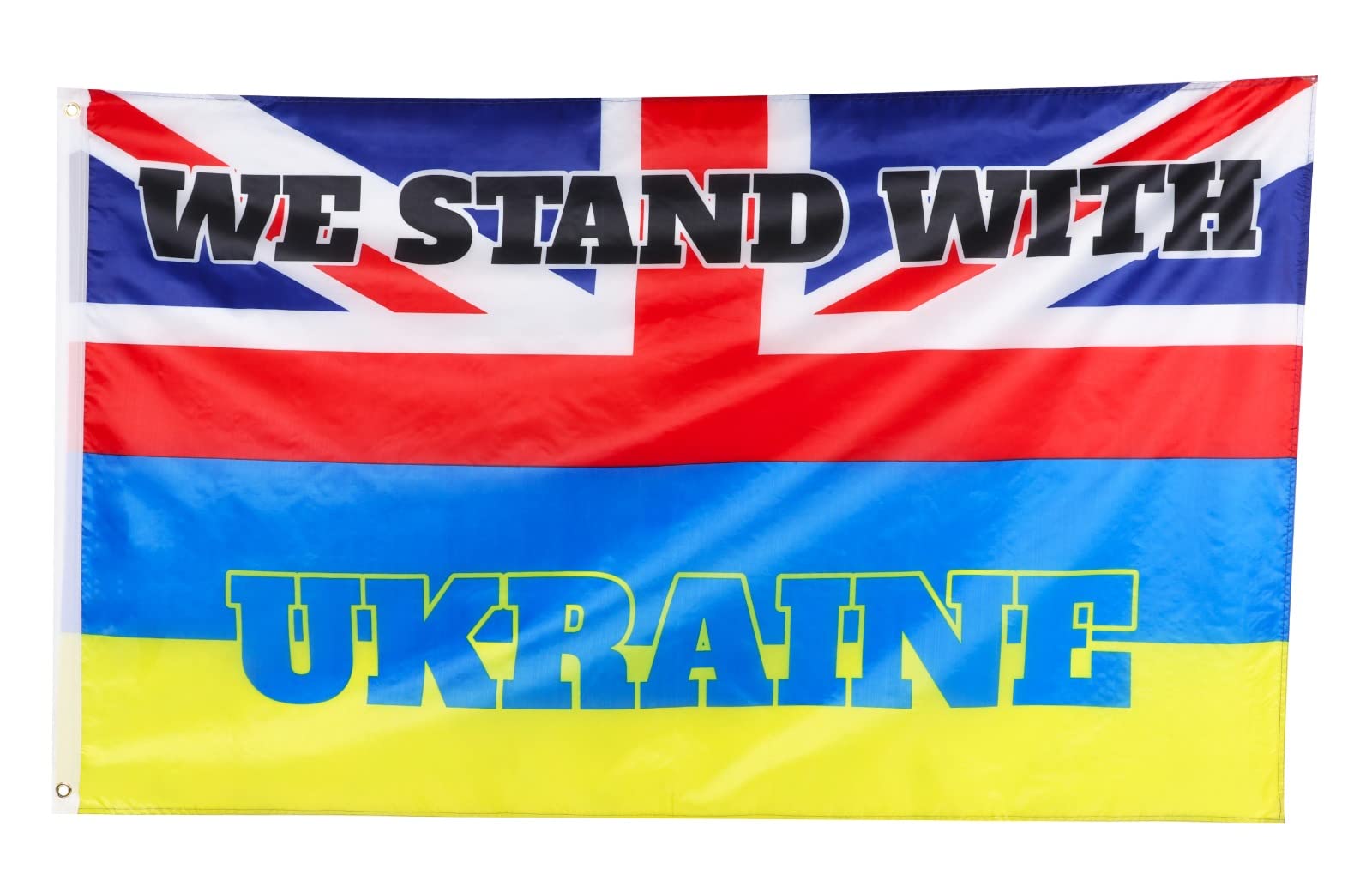 Toyland® Ukraine & Great Britain Solidarity Flag - 5ft x 3ft (150cm x 90cm) - Durable Polyester - Indoor & Outdoor Use