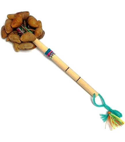 Handmade Seed Shaker Set - Juju Chacha Pangi Pala Percussion Instruments With Rasta Strings