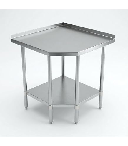 Amazon.com: ZZV Corner Stainless Steel Table with Cabinet for Prep