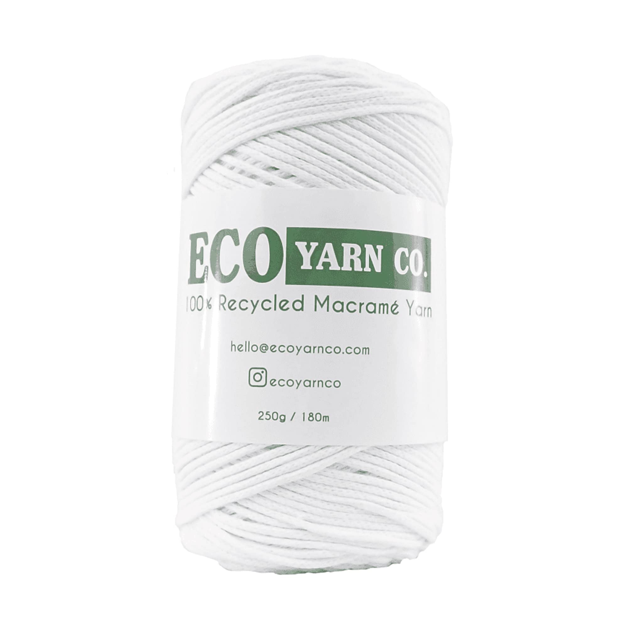 White Cotton/Polyester Macrame Yarn, 180m (250g) — image 1