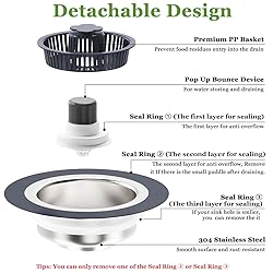 WSYLEN 3 in 1 Kitchen Sink Drain Strainer and