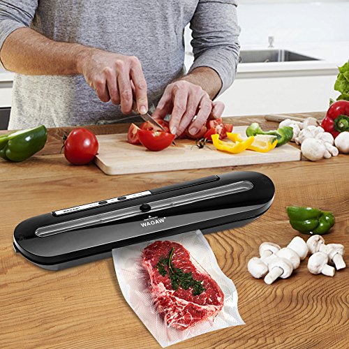 WAOAW Vacuum Sealer Automatic Food Sealers with Starter Kits of Saver Bags and Hose for Food Preservation - Thumbnail 4
