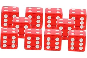 Vaguelly 10pcs Red Acrylic Sided Dice Set for Table Games Classroom Math Learning Birthday Party Supplies