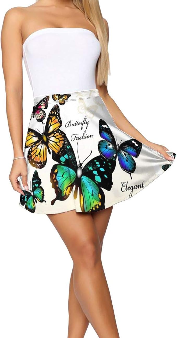 Butterfly Colorful Monarch Butterflies Women's Casual QuickDrying Running Skirts Mini Active