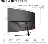 Gawfolk 32 Inch 4K UHD Curved Monitor 1500R 100% sRGB DisplayPort HDMI view 6
