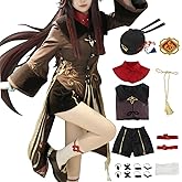 TMSREBU Hu Tao Cosplay Costume Halloween Outfit with Hat for Women
