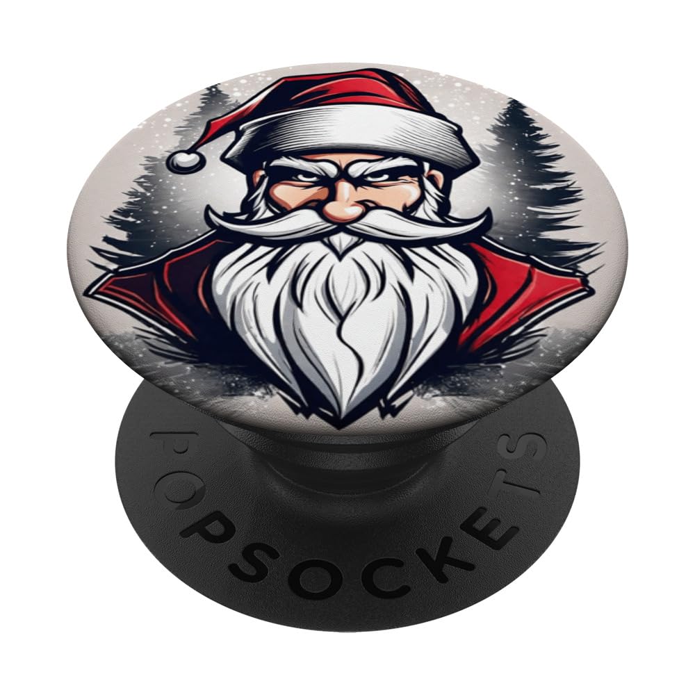 Wild Santa Christmas Funny Xmas Cool Chad Santa Design PopSockets Swappable PopGrip