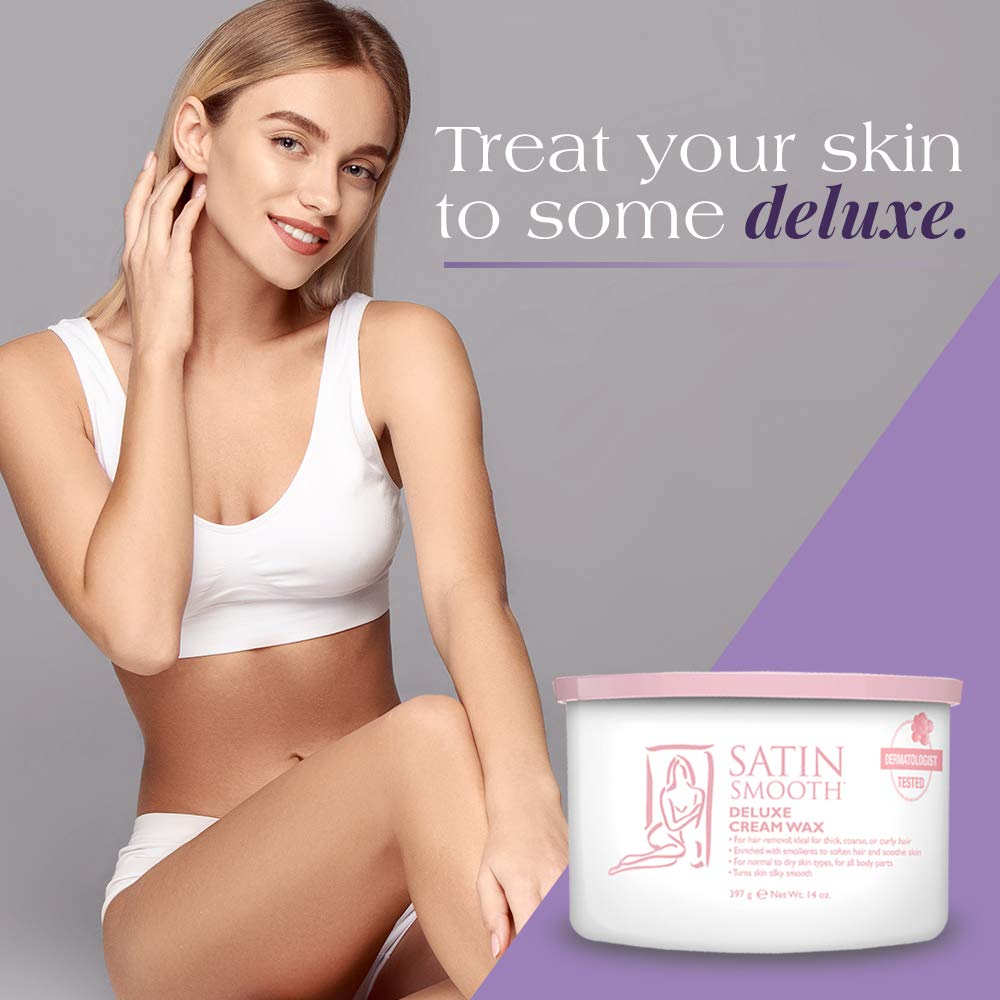 Satin Smooth Deluxe Cream Hair Removal Wax 14oz.
