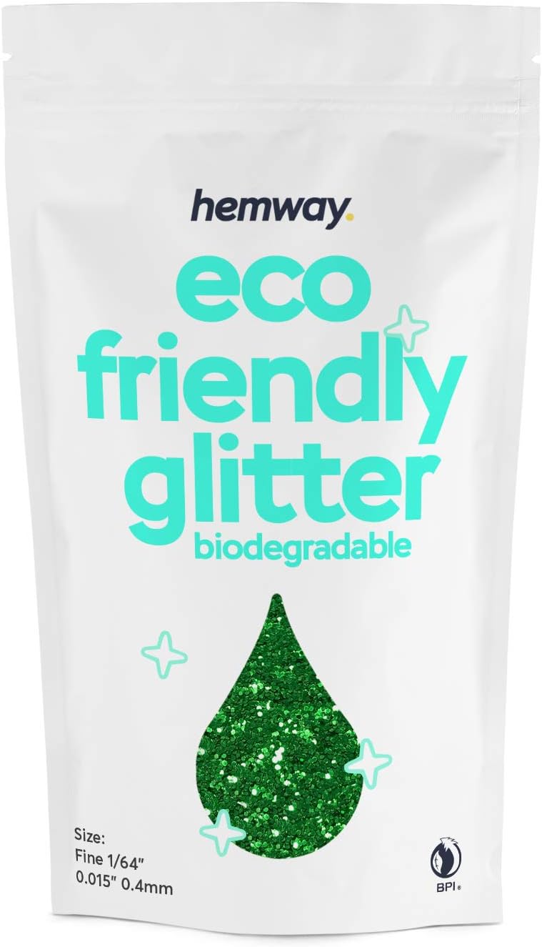 Eco Friendly Biodegradable Glitter, Emerald Green, Fine (1/64" 0.015" 0.4mm)