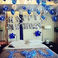 iPartyCool Happy Birthday Balloons, 3D Premium Aluminum Foil Banner Balloons for Birthday Party Decorations and Supplies-HB2S [1-Year Guarantee]