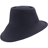 Lawliet Womens 100% Wool Felt Tilt Asymmetrical Brim Wedding Church Fedora Hat T289