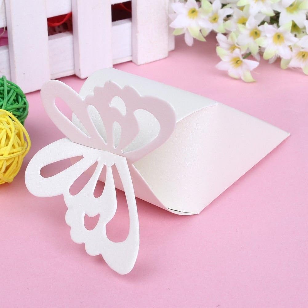 50pcs Butterfly Candy Boxes Wedding Gift Favor Box Party Wrapping Paper Favour Bag