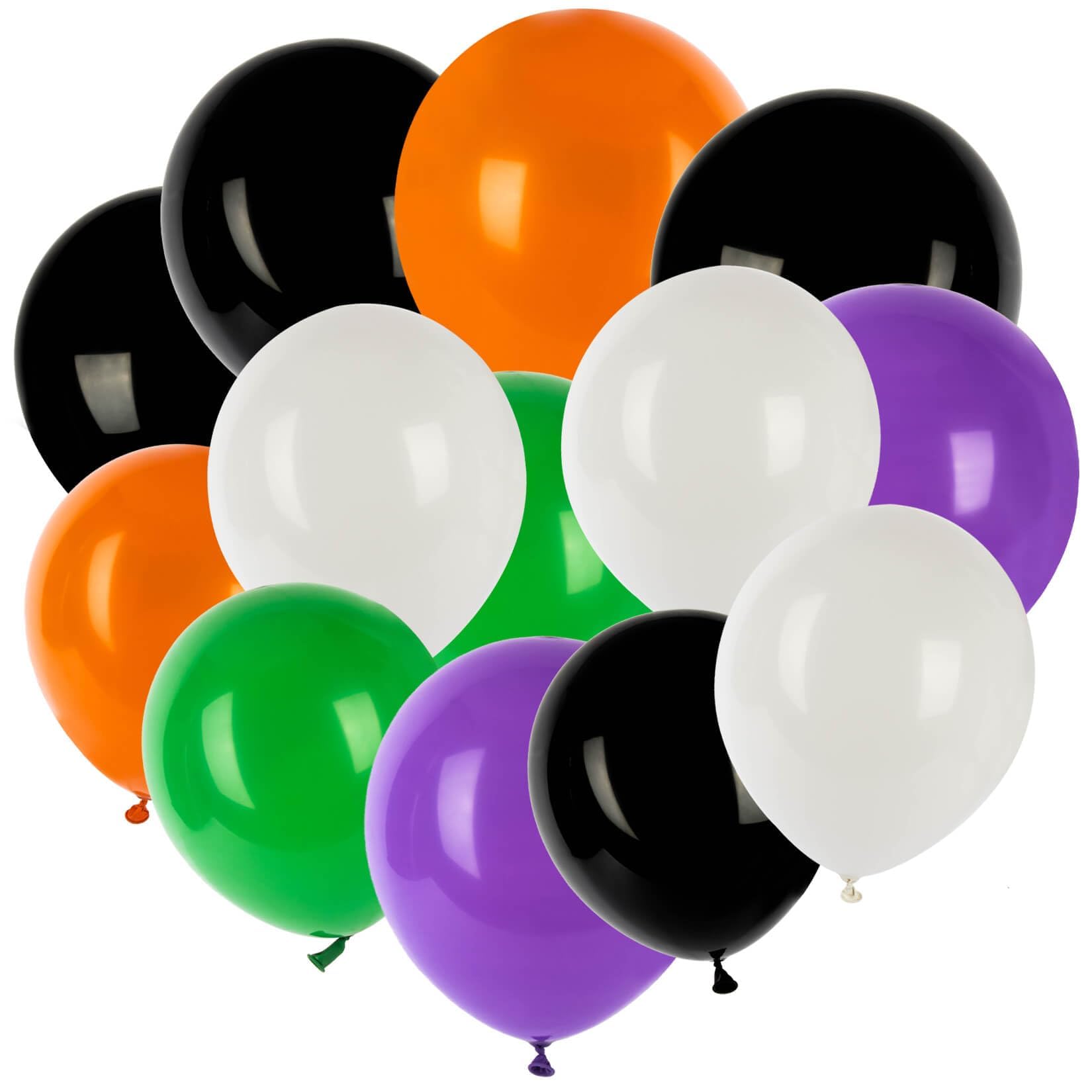Photo 1 of 100PCS Halloween Balloons Garland Arch - MAQIHAN Halloween Birthday Party Decorations Indoor Matte Orange Black Purple Green White Latex Balloons Globos Para Fiestas Ballon Decoration Supplies 12 Inch