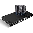 OREI Professional 4K 4x4 HDMI Extender Matrix - HDBaseT UltraHD 4K @ 60Hz 4:2:0 Over Single CAT5e/6/7 Cable with HDR Switcher & IR Control, RS-232 - Up to 230 Ft - Loop Out - 4 Receivers Included