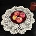 kilofly Crochet Cotton Lace Table Placemats Doilies Value Pack, 4pc, Rosary, Beige, 19.6 inch