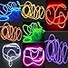 TDLTEK 8 Pack Neon Glowing Strobing Electroluminescent Wire/El Wire(Blue, Green, Red, White, Pink, Purple,Orange, Yellow) + 3 Modes Battery Controllers