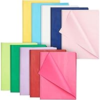 120-Sheets 20x26 in Tissue Paper for Gift Bags, Wrapping, 10 Assorted Colors, Bulk Pack for DIY Arts and Crafts, Packaging, P