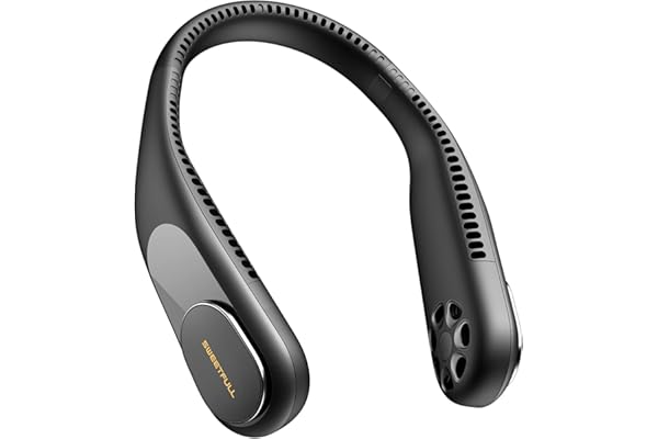 SWEETFULL Portable Neck Fan Bladeless Personal Fan 5000mAh Rechargeable Battery Operated Wearable Small Fan,360° Cooling Airf