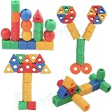 BMTOYS Threading Beads 70 pc Lacing Beads Montessori Toys Travel Bag view 5