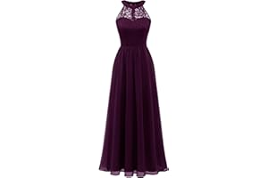 Wedtrend Women's Formal Dress, Halter Long Prom Dress Floral Lace Bridesmaid Dresses