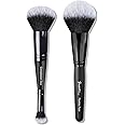 Duo Ended Foundation Concealer Blending Makeup Brush with Flawless Fluff Large Face Brush 2 Pcs Value Pack Ideal for Liquid, Cream,Buffing Cosmetics Makeup Contour Blush Bronzer by Bueart Design